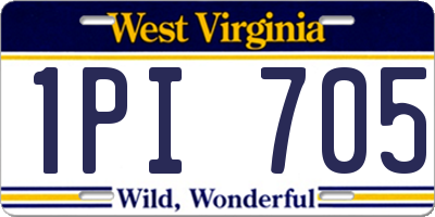 WV license plate 1PI705