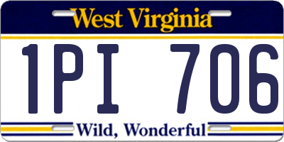 WV license plate 1PI706