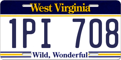 WV license plate 1PI708