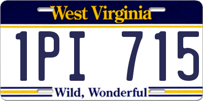 WV license plate 1PI715