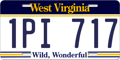 WV license plate 1PI717