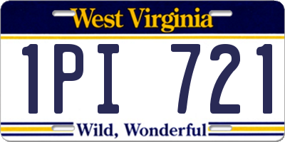WV license plate 1PI721