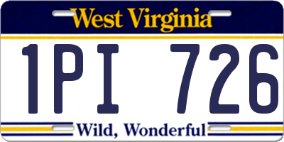 WV license plate 1PI726
