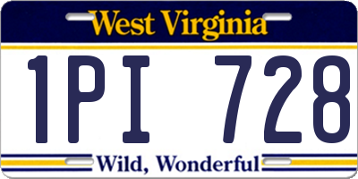WV license plate 1PI728