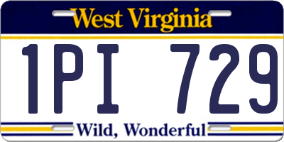 WV license plate 1PI729