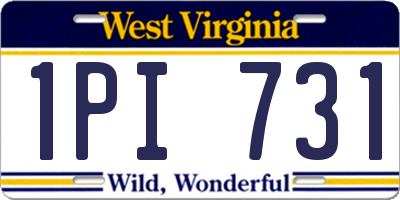 WV license plate 1PI731