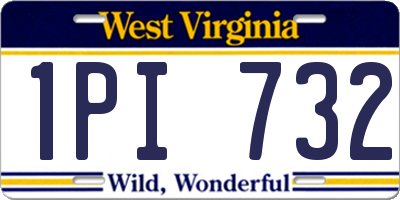 WV license plate 1PI732