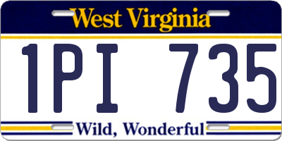 WV license plate 1PI735