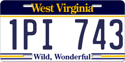WV license plate 1PI743