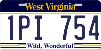 WV license plate 1PI754