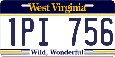 WV license plate 1PI756