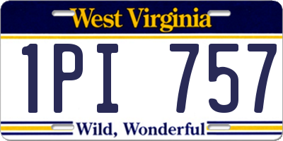 WV license plate 1PI757