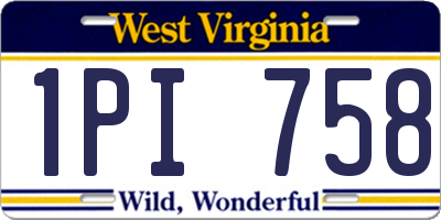 WV license plate 1PI758