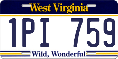 WV license plate 1PI759