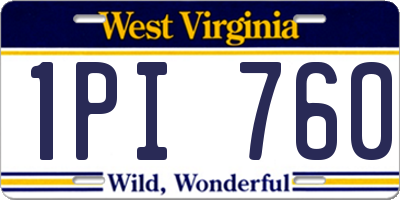 WV license plate 1PI760
