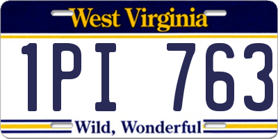 WV license plate 1PI763