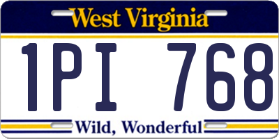 WV license plate 1PI768