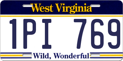 WV license plate 1PI769