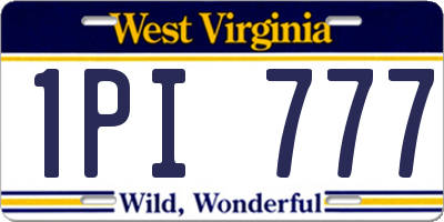 WV license plate 1PI777
