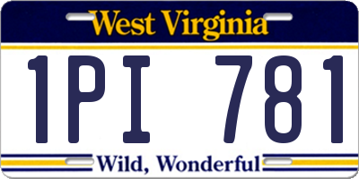 WV license plate 1PI781