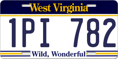 WV license plate 1PI782
