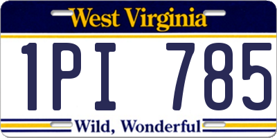 WV license plate 1PI785