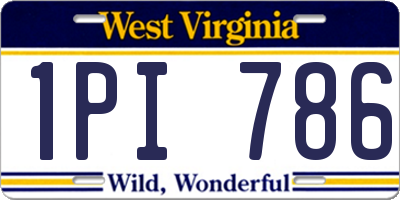 WV license plate 1PI786