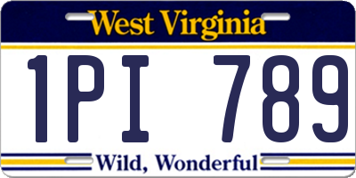 WV license plate 1PI789