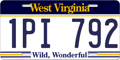WV license plate 1PI792