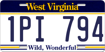 WV license plate 1PI794
