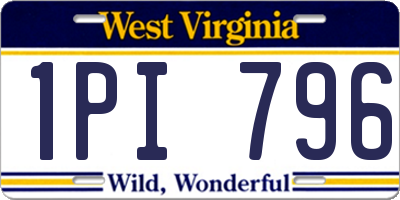 WV license plate 1PI796