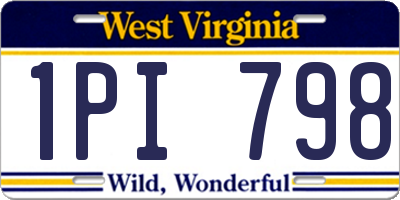 WV license plate 1PI798