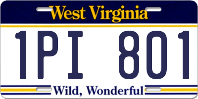 WV license plate 1PI801