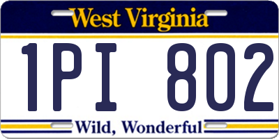 WV license plate 1PI802