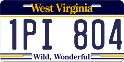 WV license plate 1PI804