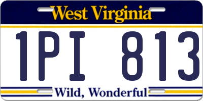 WV license plate 1PI813
