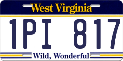 WV license plate 1PI817