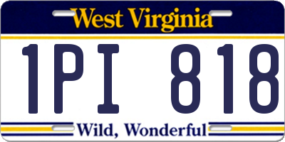 WV license plate 1PI818