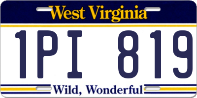 WV license plate 1PI819