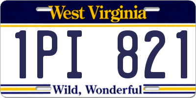 WV license plate 1PI821