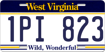 WV license plate 1PI823