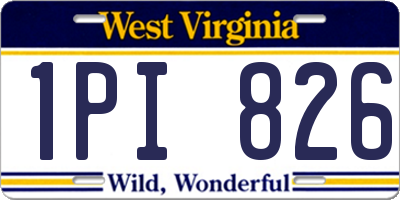 WV license plate 1PI826
