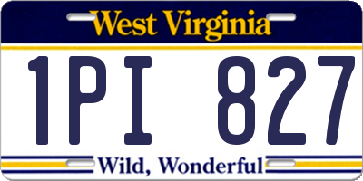 WV license plate 1PI827