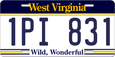WV license plate 1PI831