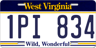 WV license plate 1PI834