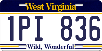 WV license plate 1PI836
