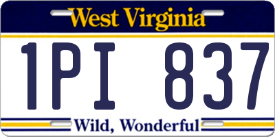 WV license plate 1PI837
