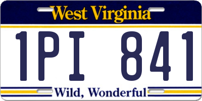 WV license plate 1PI841