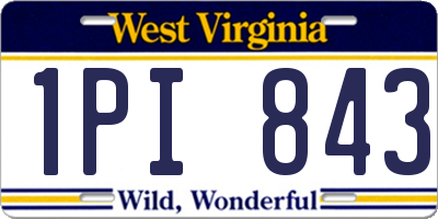 WV license plate 1PI843