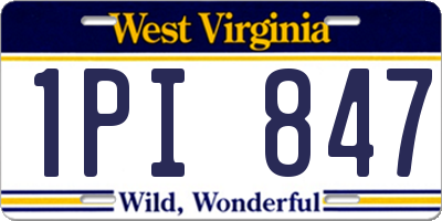 WV license plate 1PI847